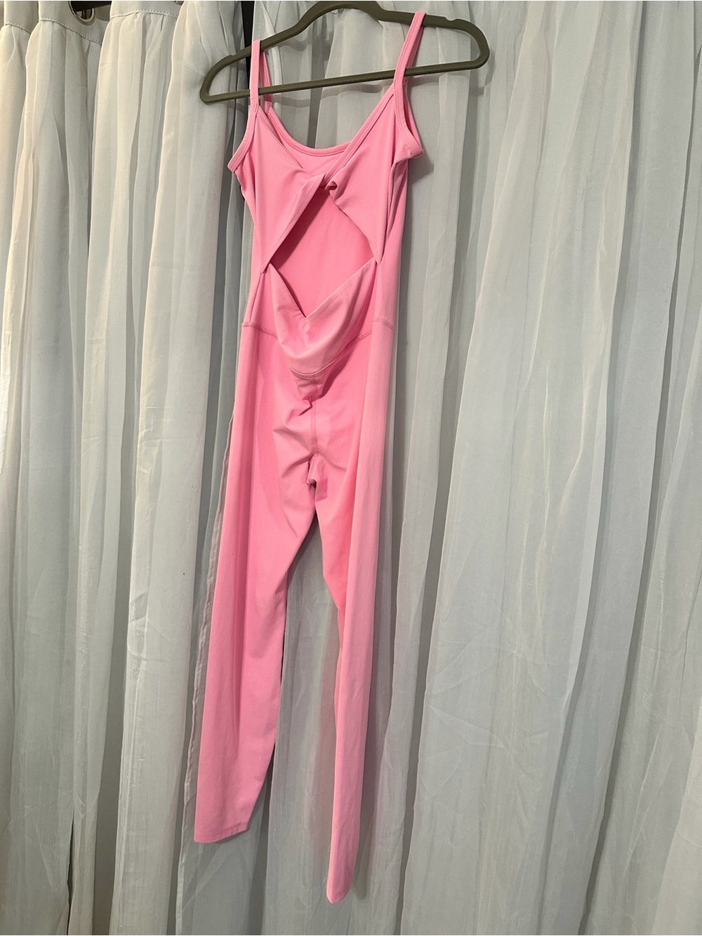 Women’s Pink One-Piece Unitard - Classic Tank Straps - Picture 7 of 8